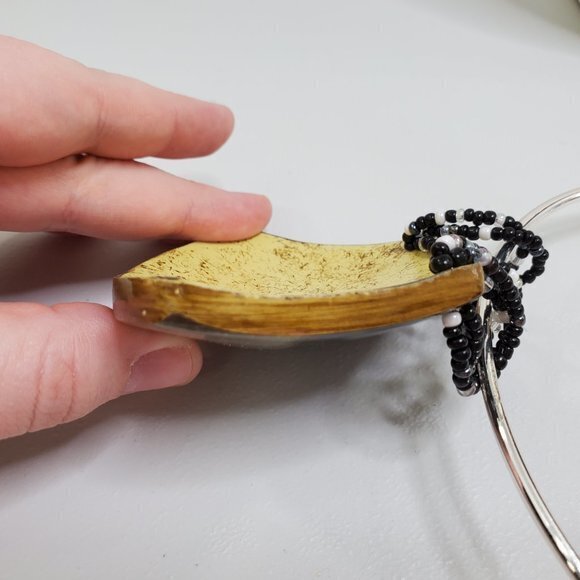 Statement Necklace Wire Collar Pendant‎ Big Black S - Picture 10 of 11